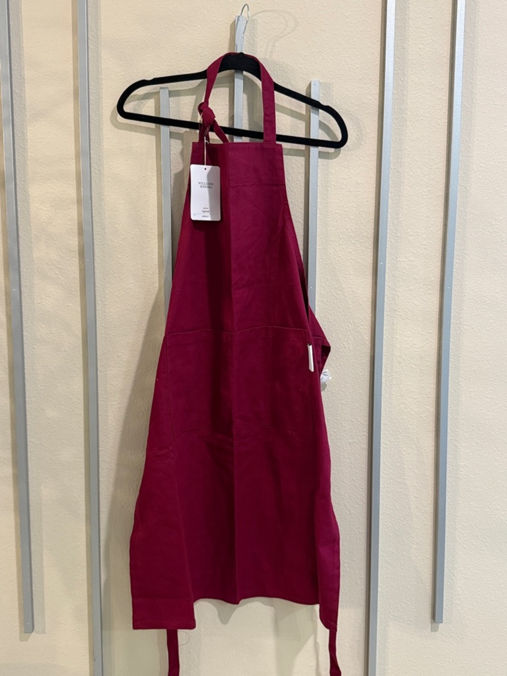 Williams Sonoma Classic Solid Apron Pomegranate Personalized Red Kitchen Apron
